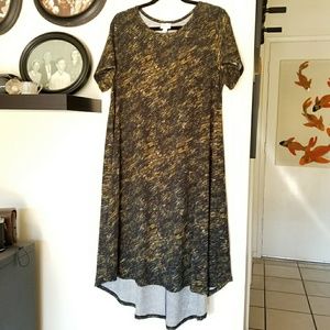 EUC Lularoe Carly Dress - Green Camo